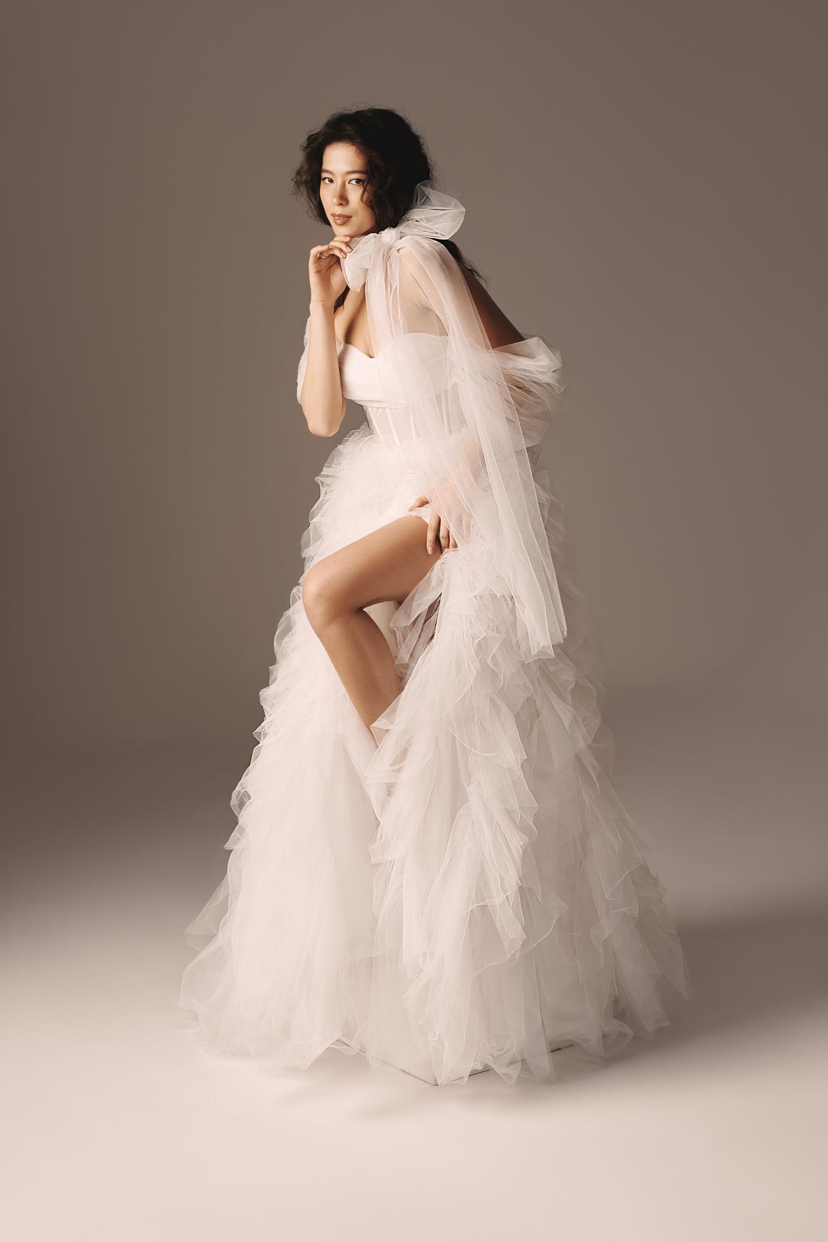 Michel | Ruffled Tulle A-Line Wedding Dress | Victoria Soprano Group