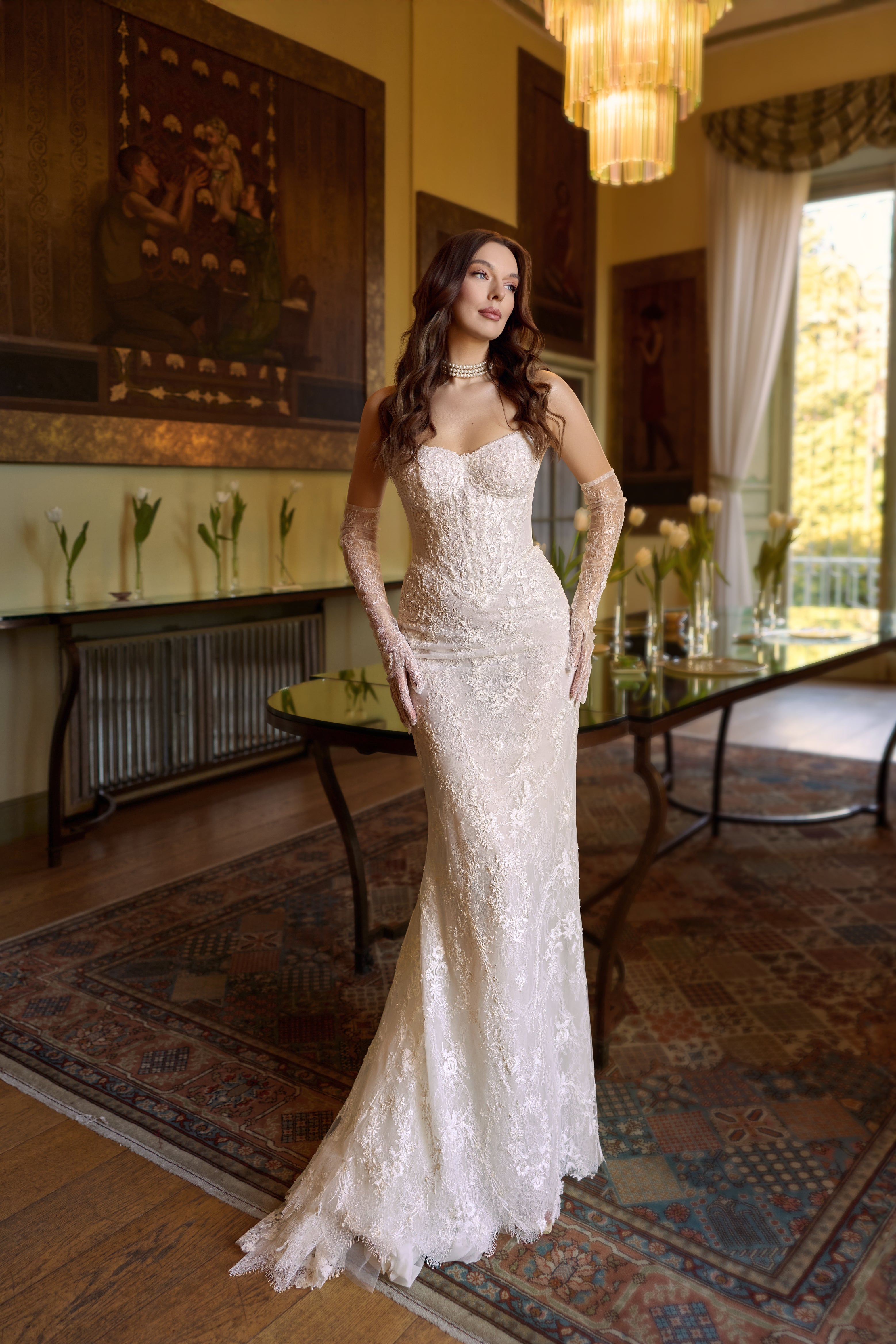 Carina-floral-lace-trumpet-wedding-dress-low-back-scalloped-train.