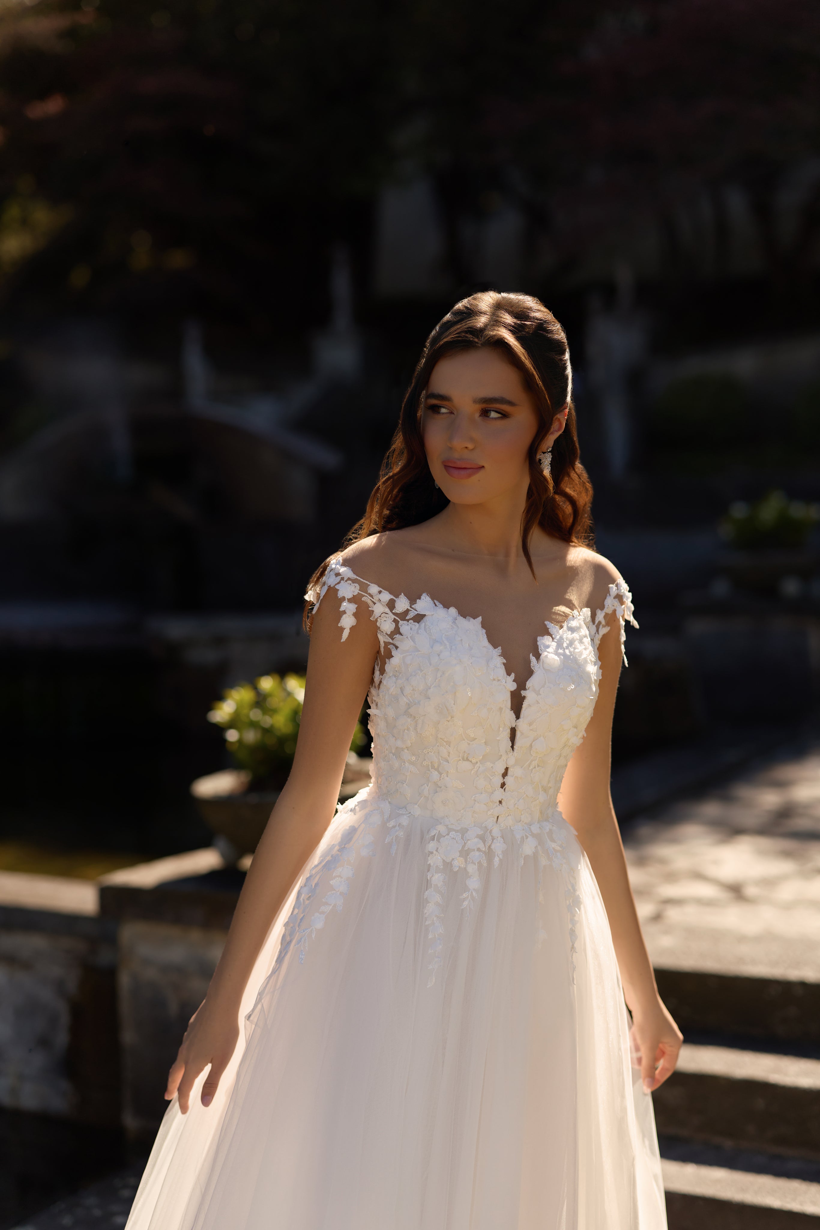 Flora-minimalist-draped-column-wedding-dress-off-the-shoulder.