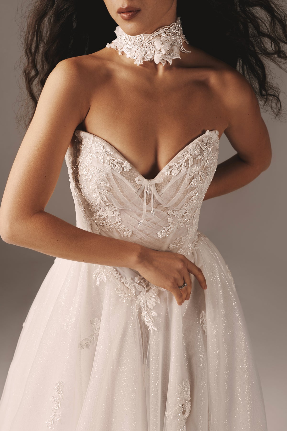 Indila | Sparkling Glitter Mesh Princess Gown with Slit | Victoria ...