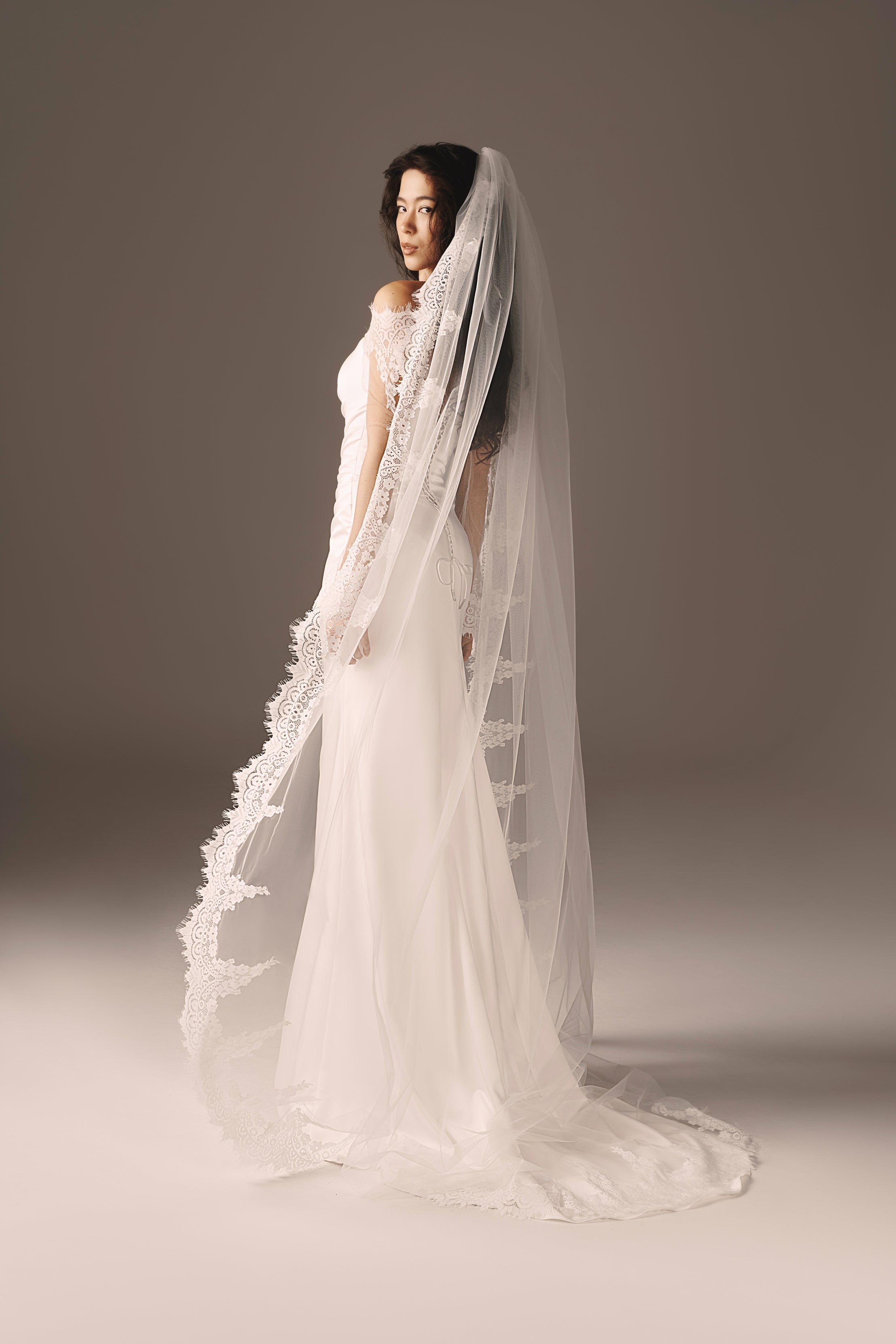 Joli | Premium Satin Mermaid Dress with Draping & Modesty Bodysuit