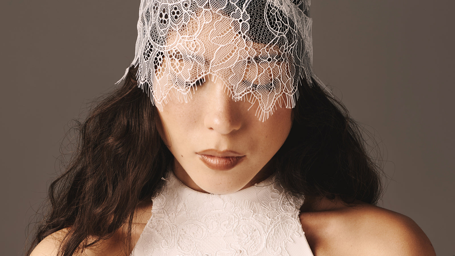 Milen | Minimalist Halter Neck Gown with Detachable Bubble Train